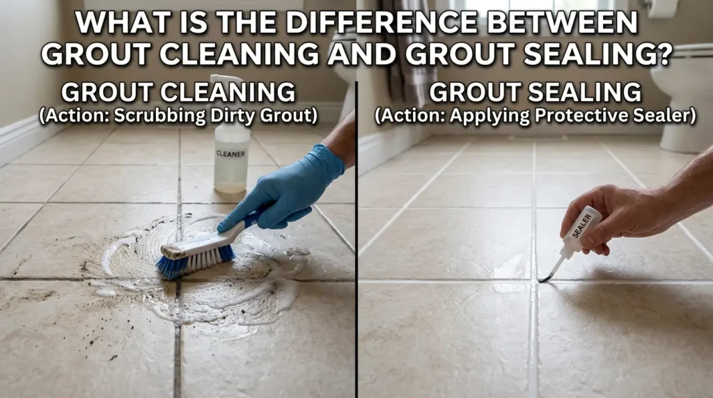 grout cleaning vs grout sealing
