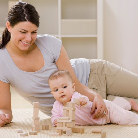 baby with mother